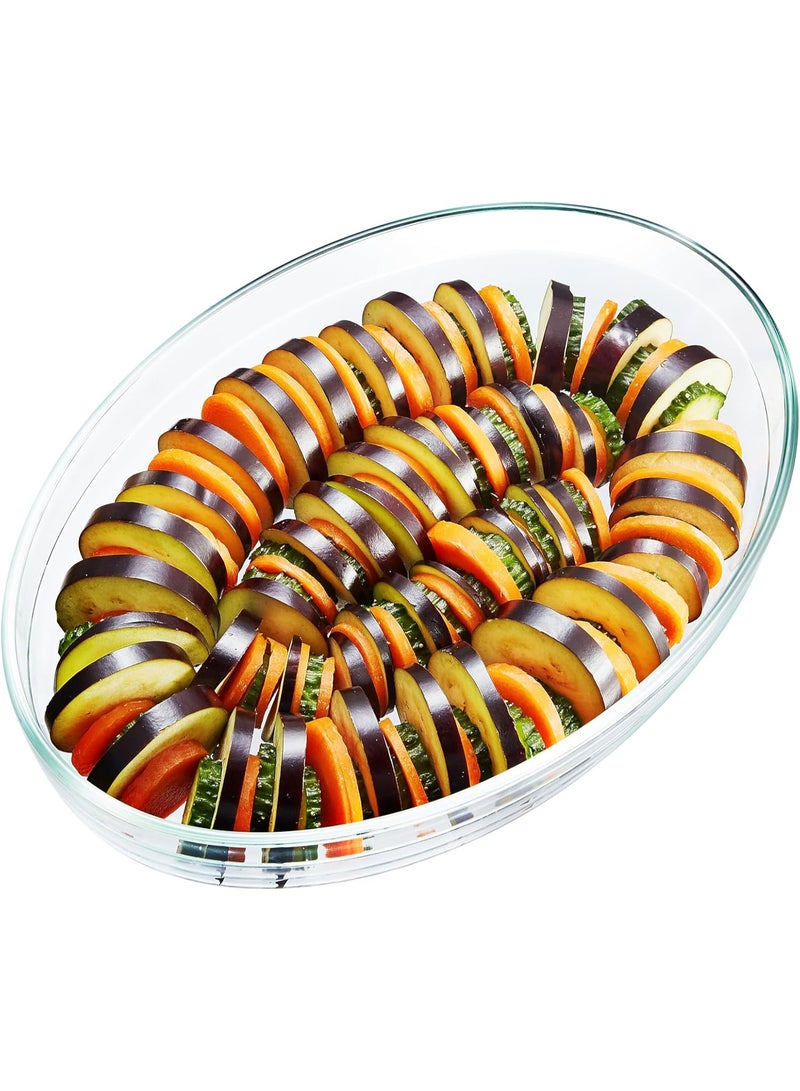 Orchid Neoflam 1.6L Oval Borosilicate Glass Baking Tray, Oven Dish & Microwave Safe Bakeware for Lasagna, Glass Roasting Dish, Casserole Cookware Baking Dish & Serving Tray - Image 2